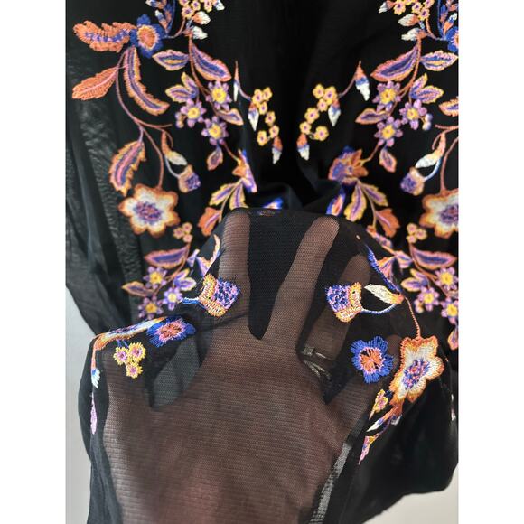 INC International Concepts Womens Sheer Embroidered Top Size XXL Black Y2K Fairy - Picture 4 of 7